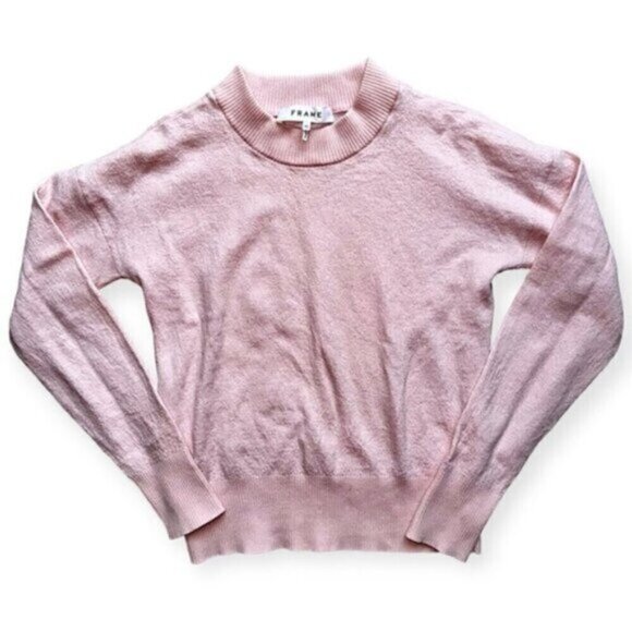 FRAME 100% merino wool long sleeve crew neck knit lightweight sweater top sz XS - Picture 3 of 7